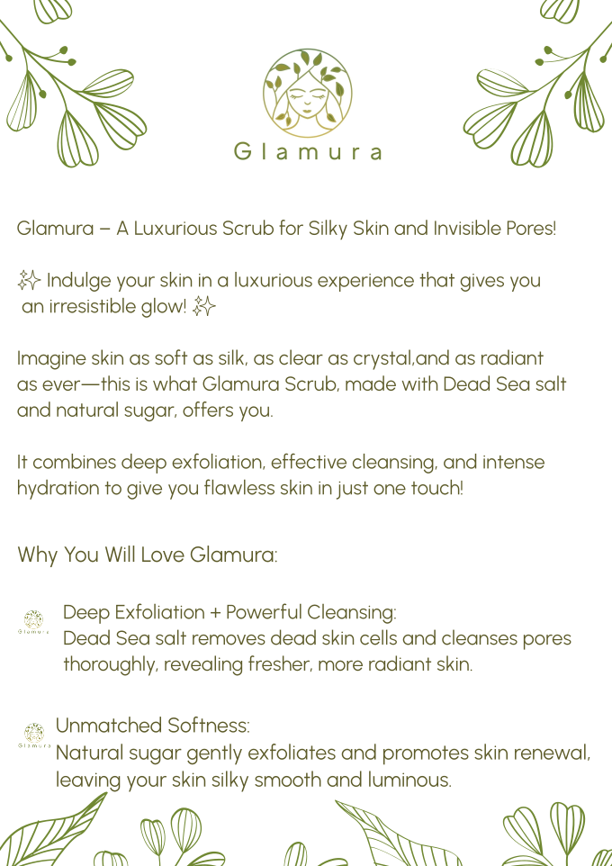 Glamura Oud & White Musk Scrub – Exfoliating Body Scrub | Dead Sea Salt + Natural Oils-450g
