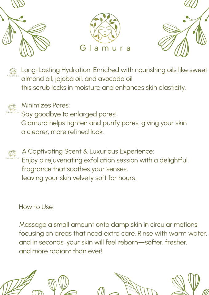 Glamura Oud & White Musk Scrub – Exfoliating Body Scrub | Dead Sea Salt + Natural Oils-450g